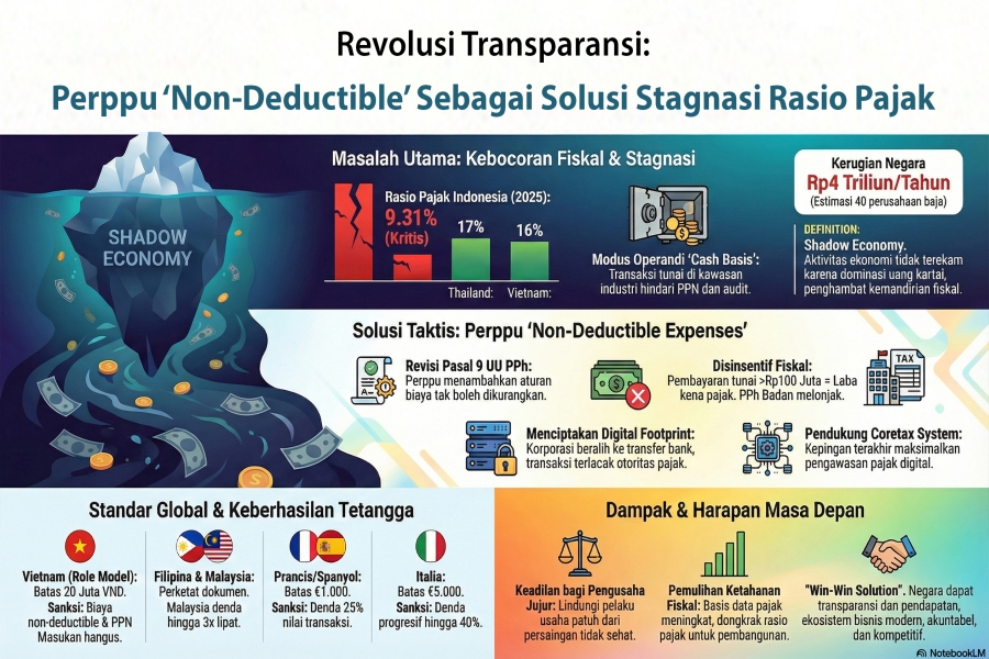 Revolusi Transparansi: Perppu &lsquo;Non-Deductible&rsquo; Siap Menjadi Game Changer Dobrak Stagnasi Tax Ratio dan Selamatkan Ekonomi