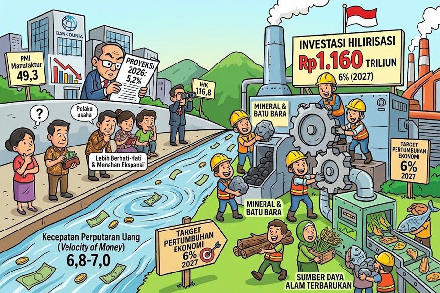 Bank Dunia Ungkap Sinyal Ekonomi Melambat dan Perputaran Uang Tertahan, Pemerintah Langsung Siapkan Jurus Hilirisasi Rp1.160 Triliun!