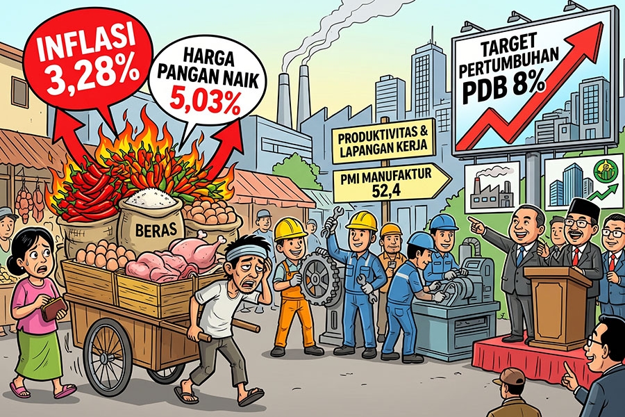 Inflasi Pangan Naik, Lapangan Kerja Formal Tertekan, Target Pertumbuhan Ekonomi 8% Dipertanyakan