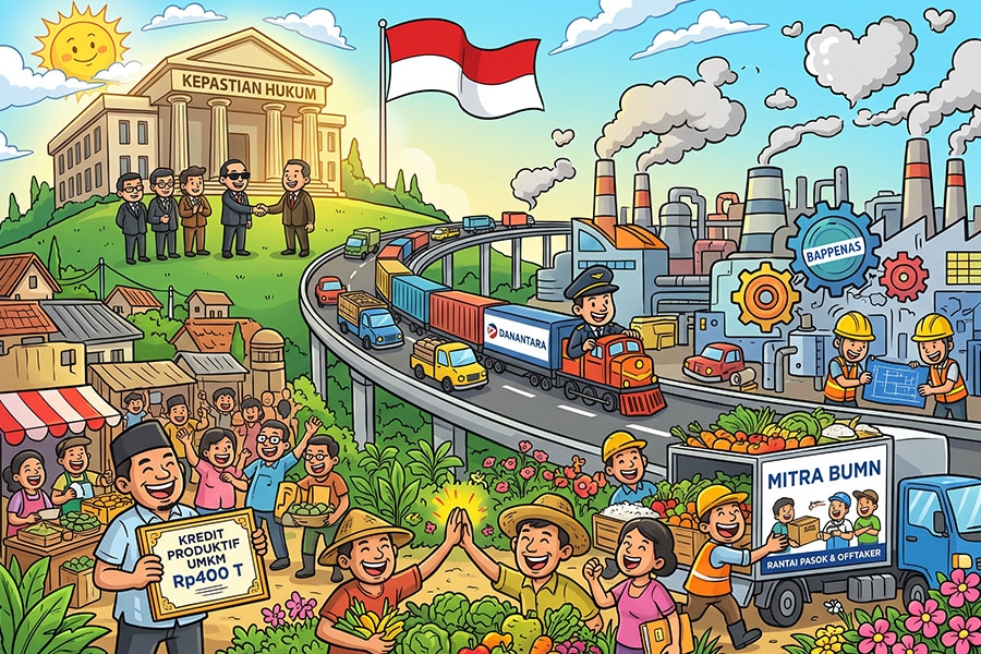 Pemerintah Pangkas Ketidakpastian Hukum dan Bappenas Rancang Arah Ekonomi Baru: Siasat Jumbo Kredit Rp400 Triliun Mampukah Pacu Industri Nasional?