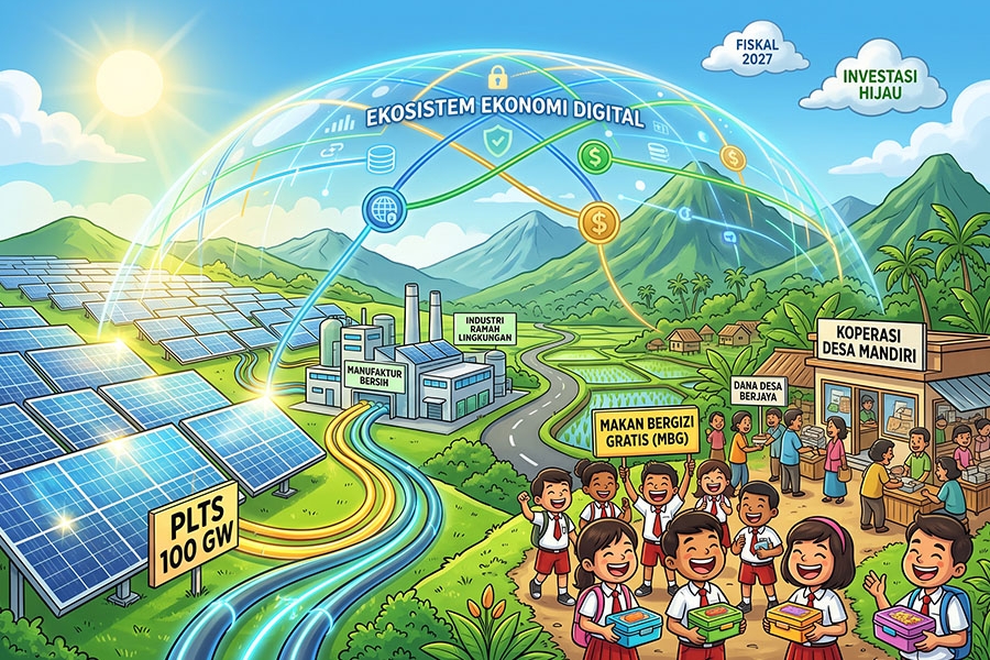 Strategi Fiskal RAPBN 2027, Peluncuran Proyek Energi Terbarukan 100 GW, dan Penataan Ekosistem Ekonomi Digital