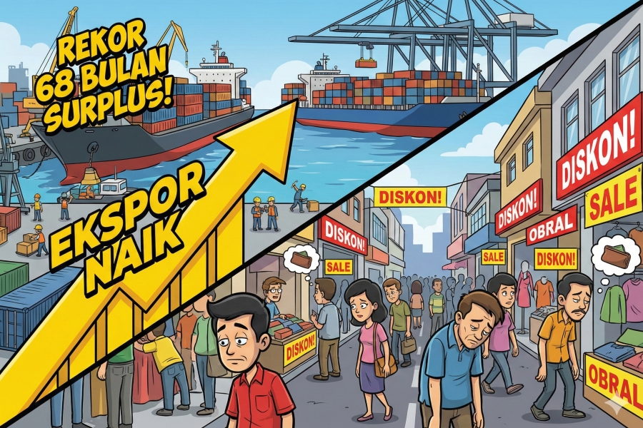 Neraca Dagang RI Cetak Rekor 68 Bulan, Kok Kelas Menengah Malah Terancam Jadi &lsquo;Rojali&rsquo;?