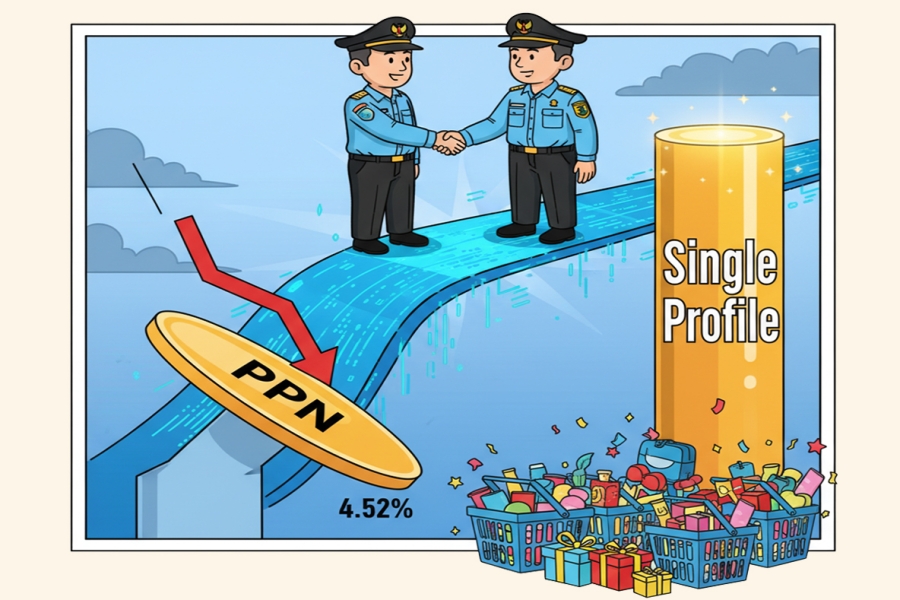 Pajak Konsumsi Merosot, DJP Siapkan Single Profile dengan Bea Cukai; Penjualan Eceran Diprediksi Naik