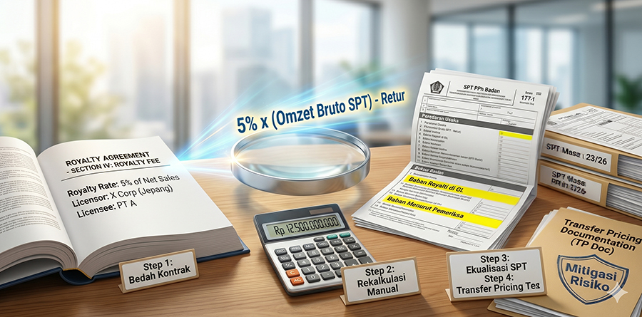 Audit Intangible Property: Prosedur Teknis Ekualisasi Beban Royalti dan Jasa Teknik dalam SPT PPh Badan Melalui Rekonstruksi Perhitungan Kontraktual
