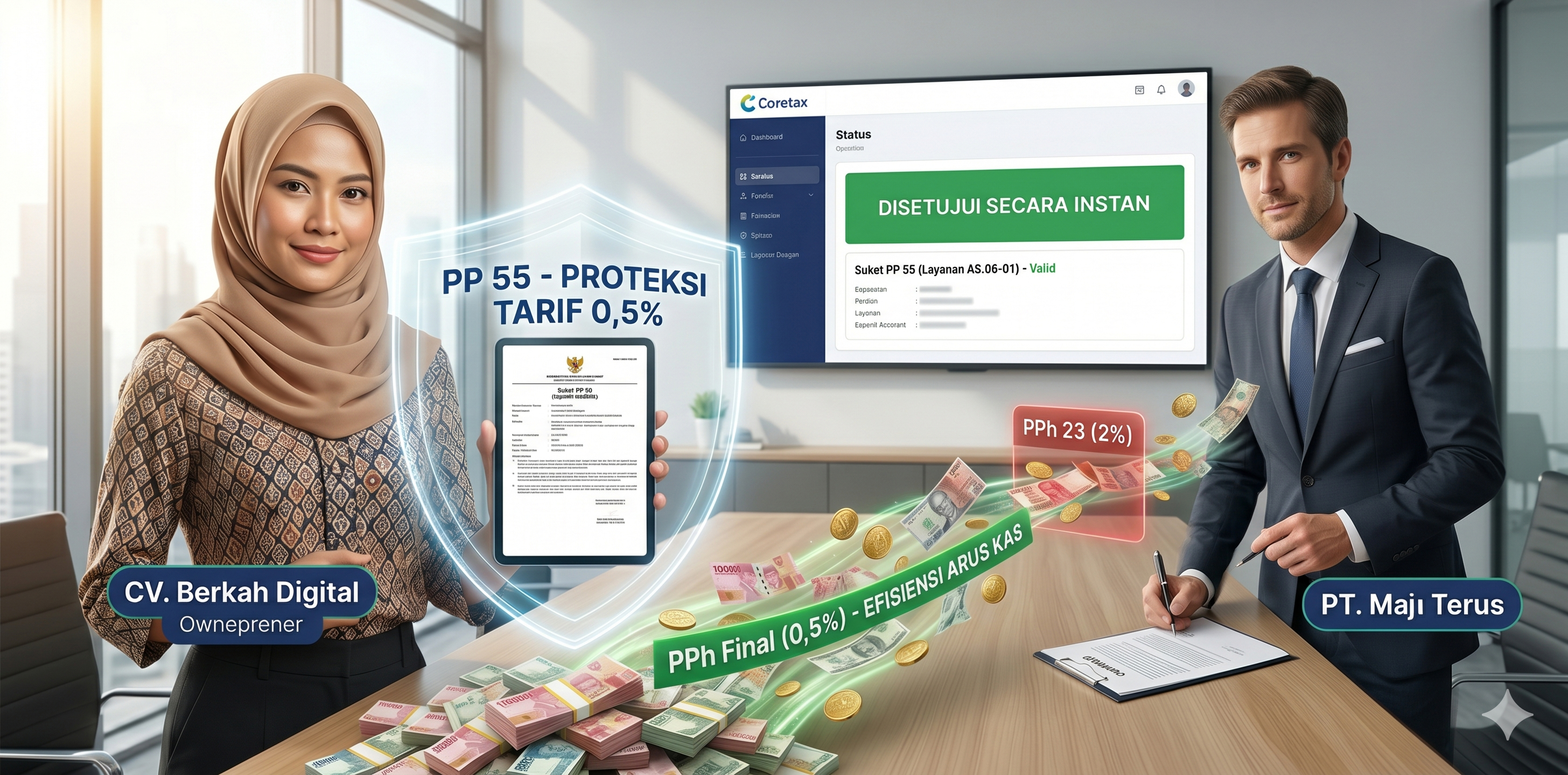 Digitalisasi Pajak UMKM: Panduan Lengkap Pengajuan Surat Keterangan PP 55 Melalui Coretax dan Ilustrasi Penerapannya
