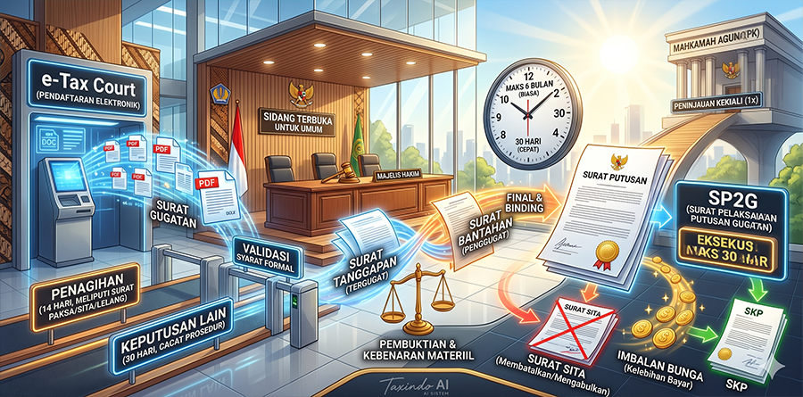 Penyelesaian Gugatan Pajak di Pengadilan Pajak: Landasan Hukum, Prosedur, dan Pelaksanaan Putusan
